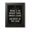 “Here’s To Makin’ Pars – Framed Golf Wall Art (Man Cave / Bar Decor)”